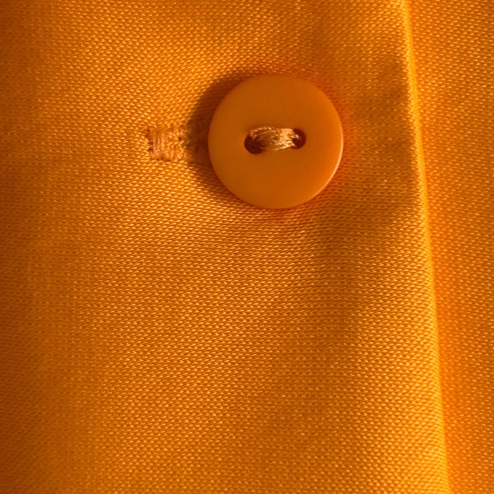 NWT Zara Orange twist satin shirt dress. Size Small. Long sleeves, deep v neck. - Picture 8 of 16